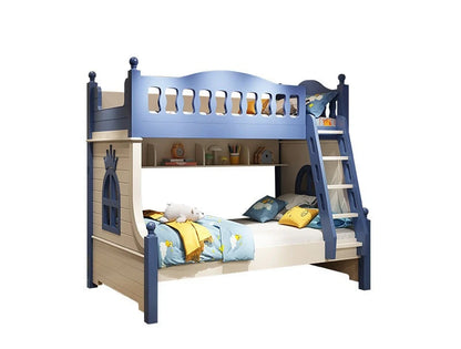 Space Saver Wooden Bunk Bed with Staircase and Storage