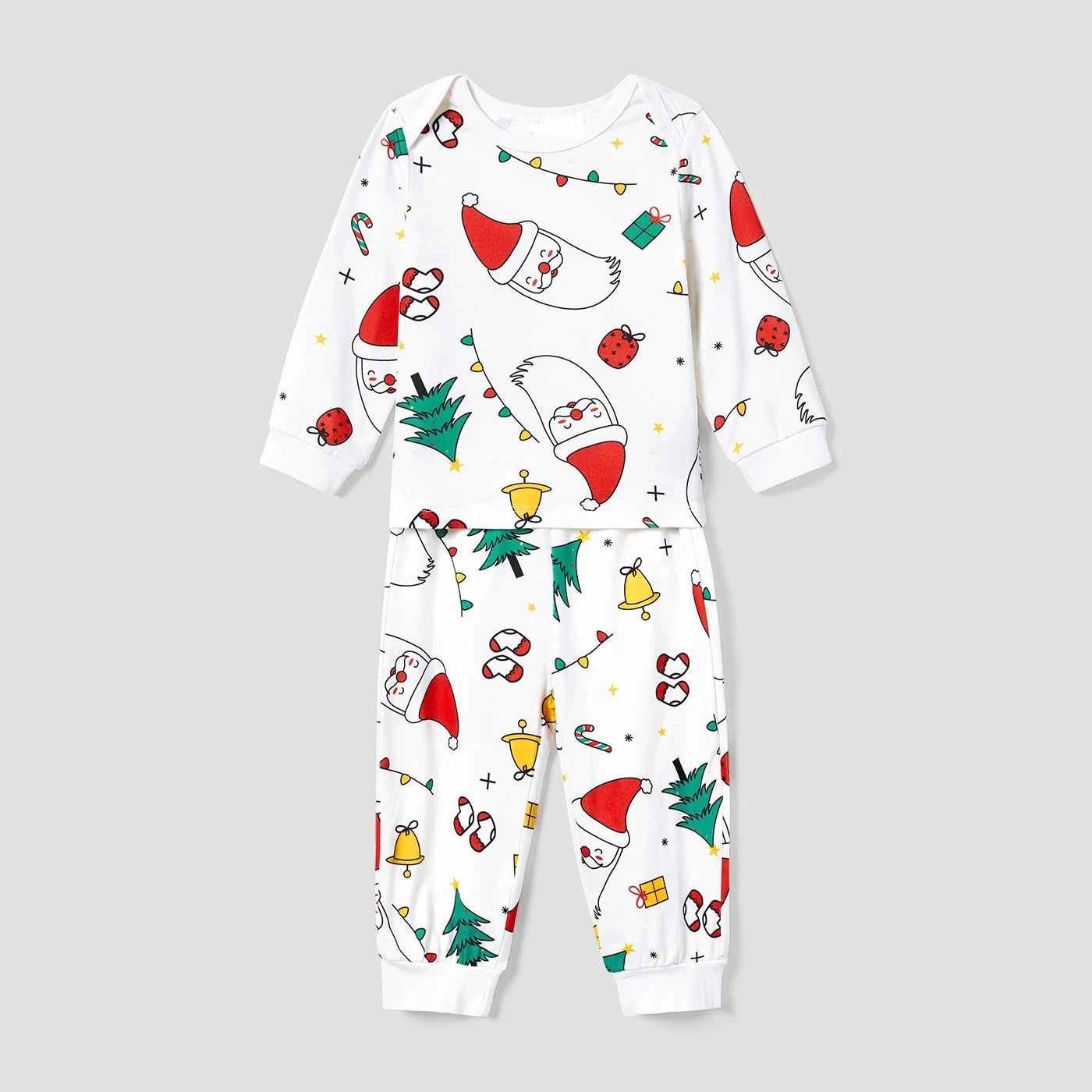 Colorful Christmas Print Long Sleeve Pajamas Sets for Family childrensterritory