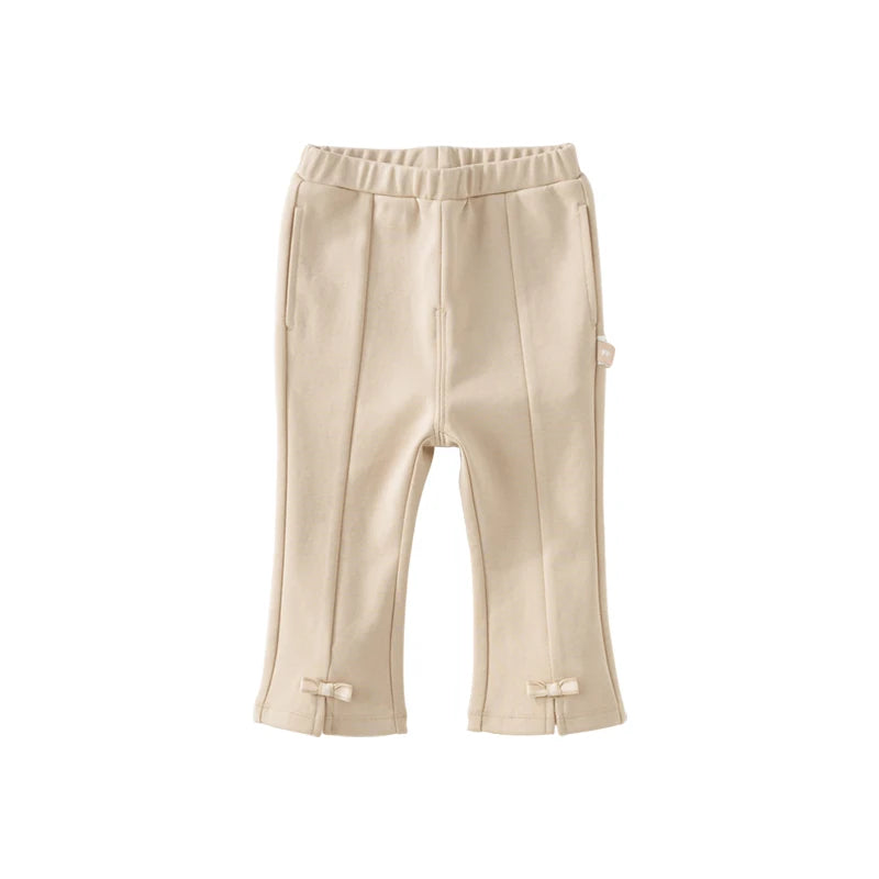 Kids Girls Casual Cropped Pants with Classy Bow for Party childrensterritory