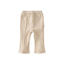 Kids Girls Casual Cropped Pants with Classy Bow for Party childrensterritory