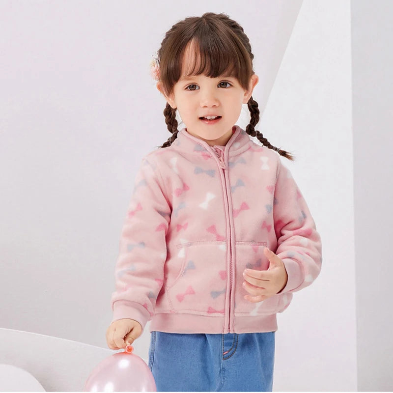 Kids Lovely Print Polar Fleece Winter Coats childrensterritory