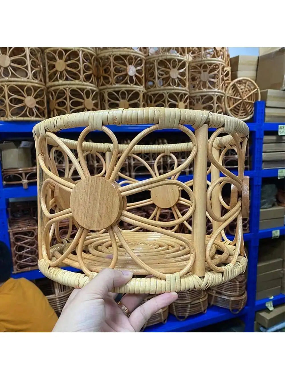 Vintage Handmade Wood Bamboo Basket Baby Photoshoot Prop childrensterritory