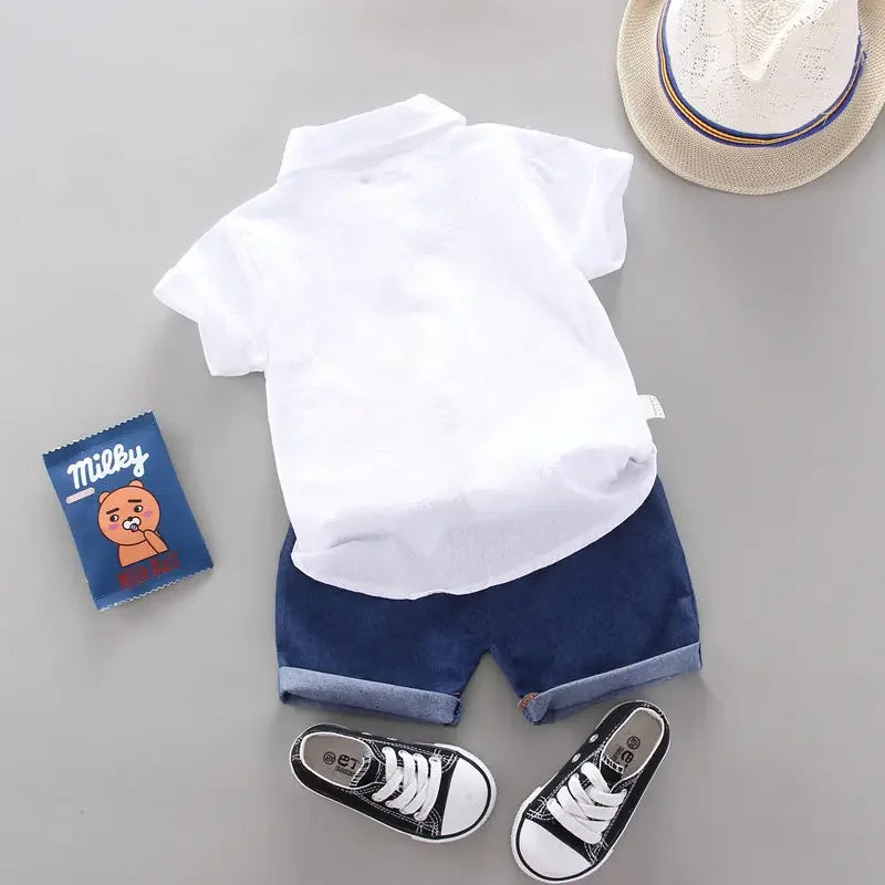 Little Boys Girl Cartoon Shirts and Shorts, 2 Pieces/Set childrensterritory