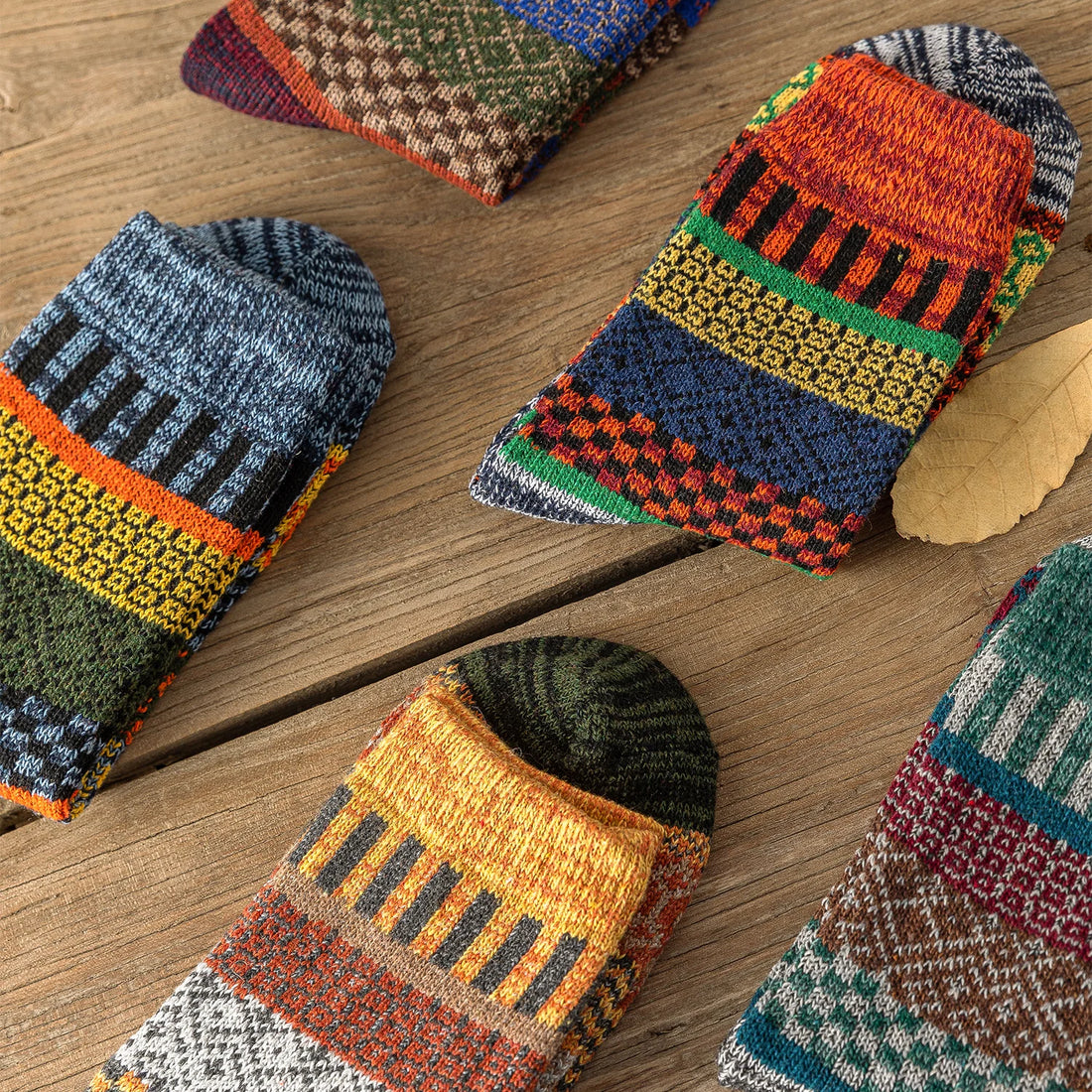 5Pairs/lot New Colorful Vintage Thick Warm Socks Free Size childrensterritory
