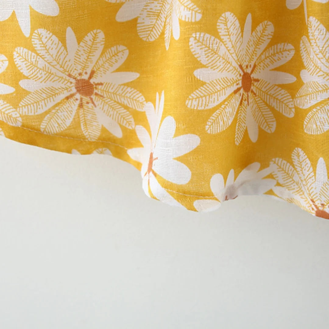 Sleeveless Bow Design Printed Summer Dresses For Girls
