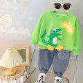 Cartoon Design Baby Boy Color Blocking 2PC Casual Clothes Set