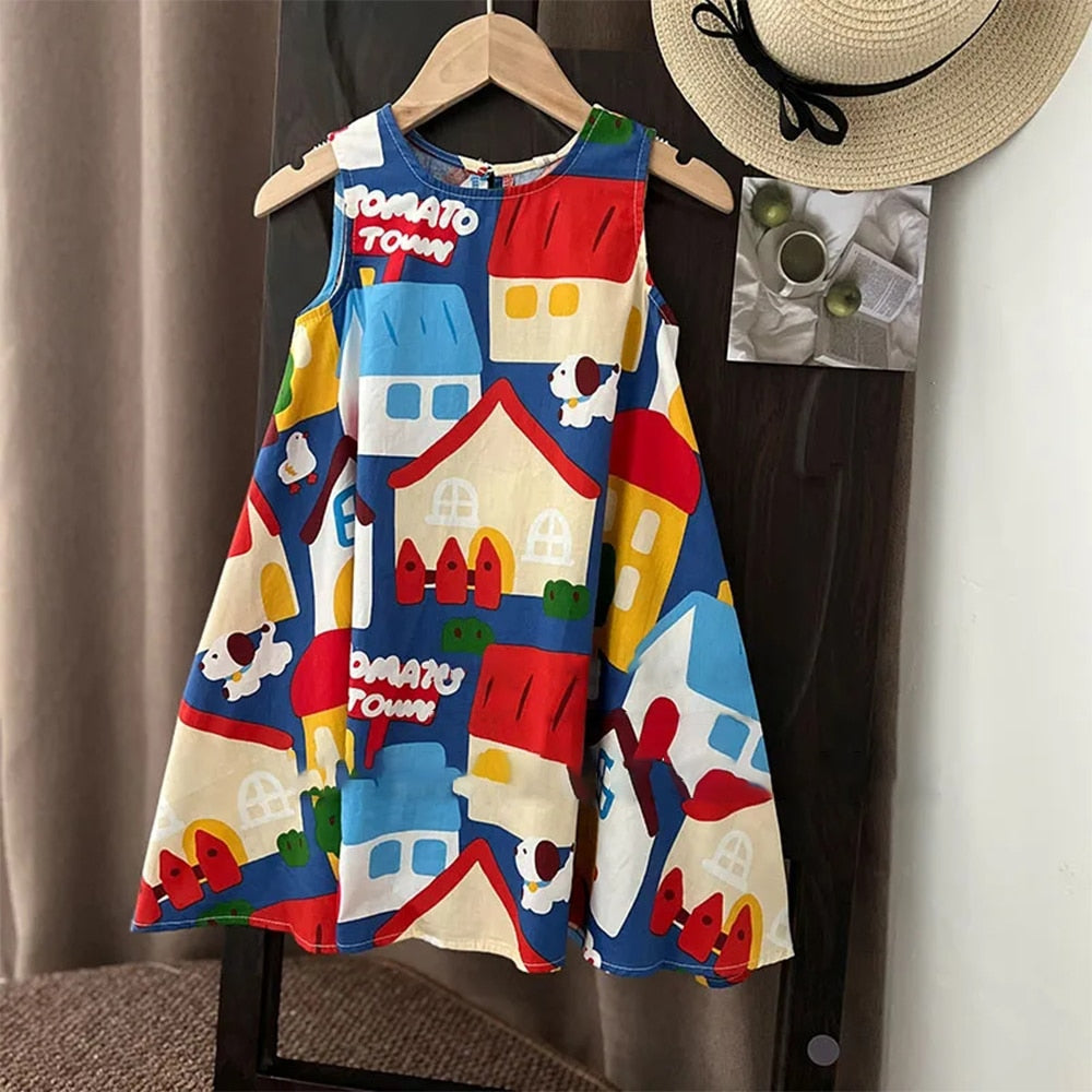 Kids Girls Floral Summer Fashion Dresses childrensterritory