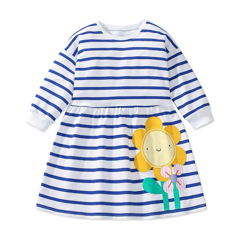 Cartoon Animals Embroidery Kids Girls Princess Frocks childrensterritory
