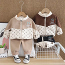 Kids Boys Cute Print Zipper Cotton Tracksuits 2pcs/set childrensterritory