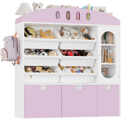 Big Toy Organizer with Six Toy Bins and Three Drawers childrensterritory