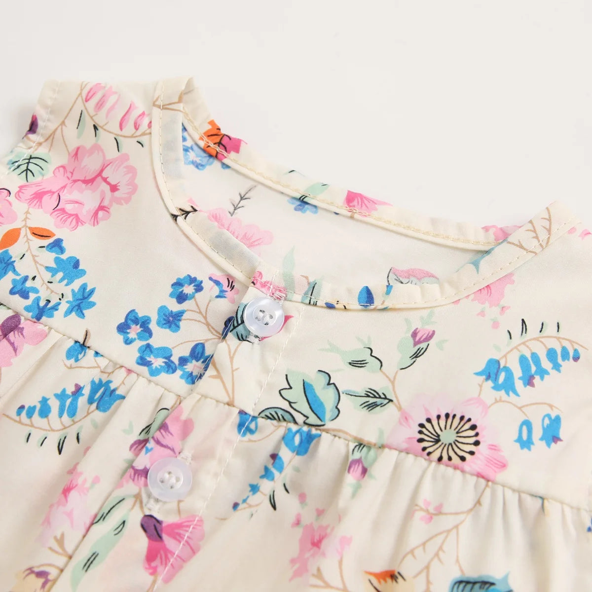 Baby Girl Floral Cotton 2-Piece Dress with Headband