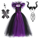 Kids Girls Demon Queen Maleficent Halloween Costume