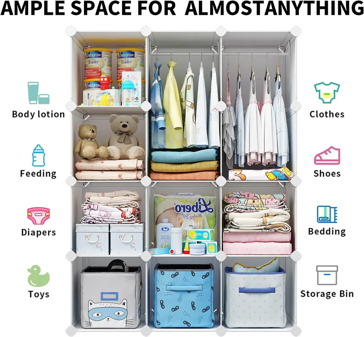 Portable Baby/Kids Storage Wardrobe for Closet childrensterritory