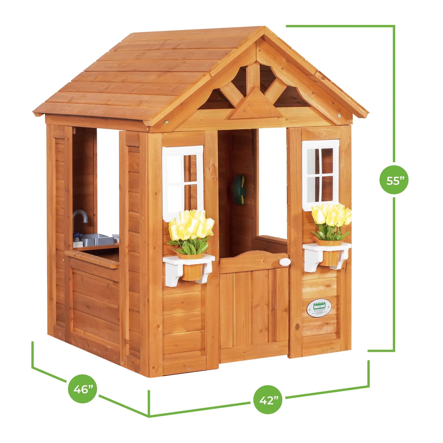 Kids Wooden Playhouse for Backyard with All Accessory childrensterritory
