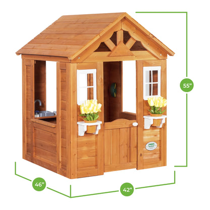 Kids Wooden Playhouse for Backyard with All Accessory childrensterritory