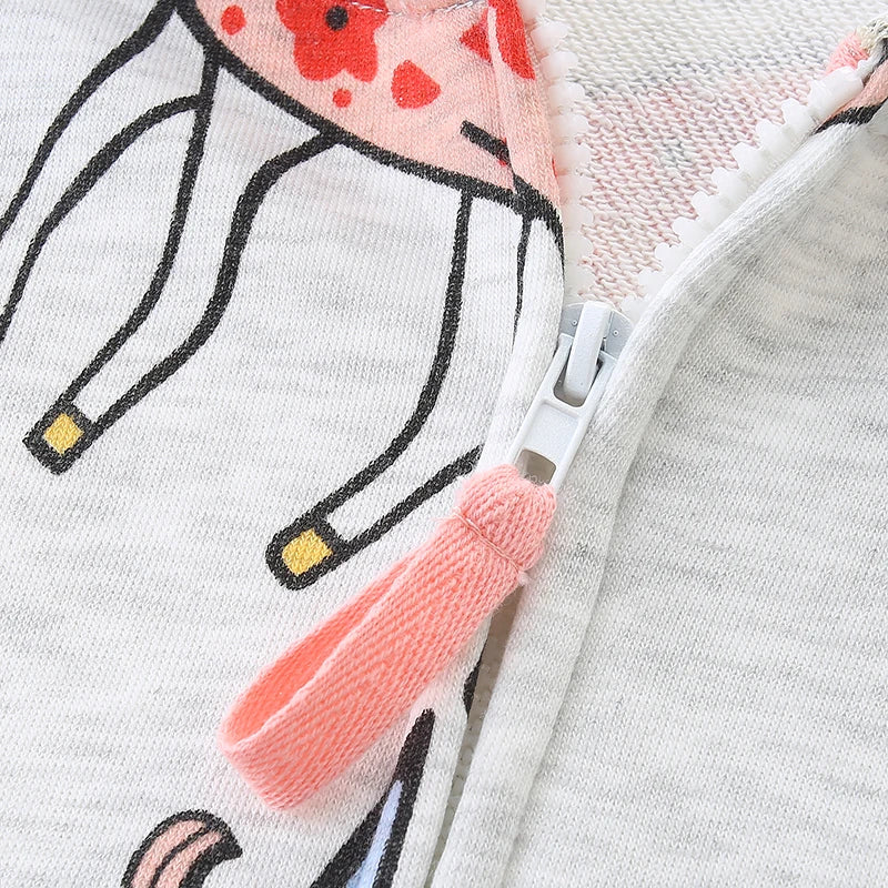 Little Girls Unicorns Design Cotton Hoodies for Autumn childrensterritory