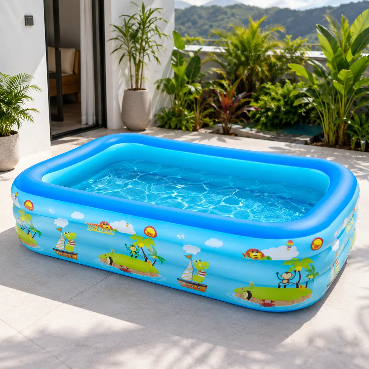 Rectangular Large Inflatable Swimming Pool Kids Outdoor Toy