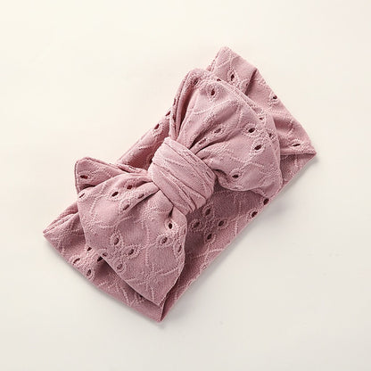 Baby Girl Embroidery Turban Knotted Bow Headband childrensterritory