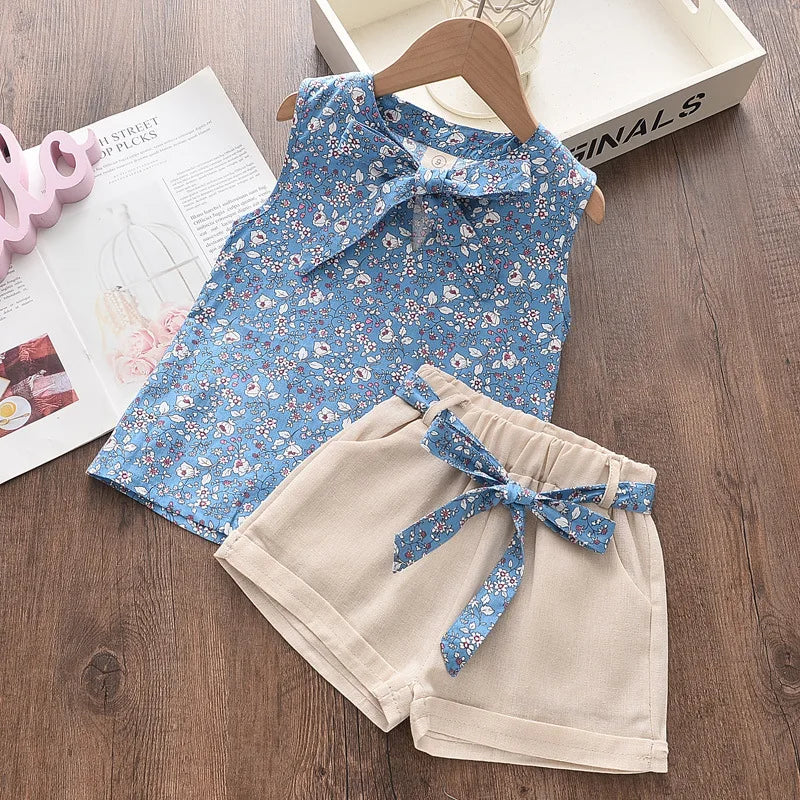 Little Girls Sleeveless Vest &amp; Shorts 2Pcs/Sets for Summer childrensterritory