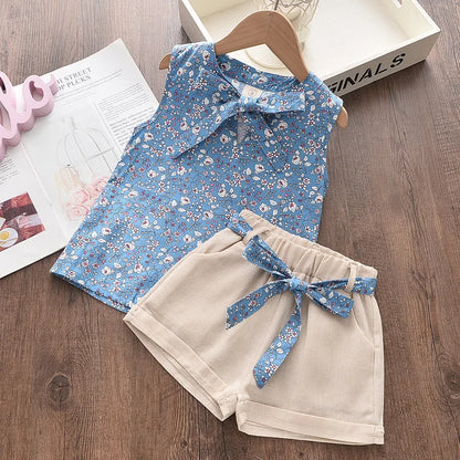 Little Girls Sleeveless Vest &amp; Shorts 2Pcs/Sets for Summer childrensterritory