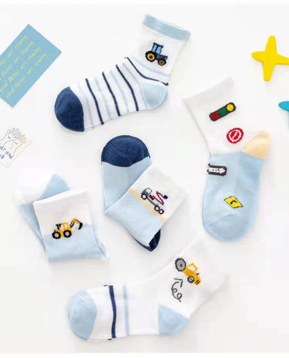 Baby/Kids Thin Mesh 5 Pairs Soft Breathable Cotton Socks