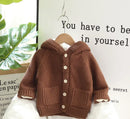 Thick Hooded Fleece Inside Solid Cardigans for Boys and Girls childrensterritory