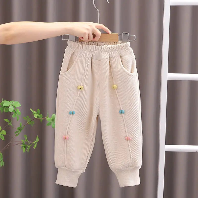 Girls’ Soft and Comfortable Winter Casual Trousers childrensterritory