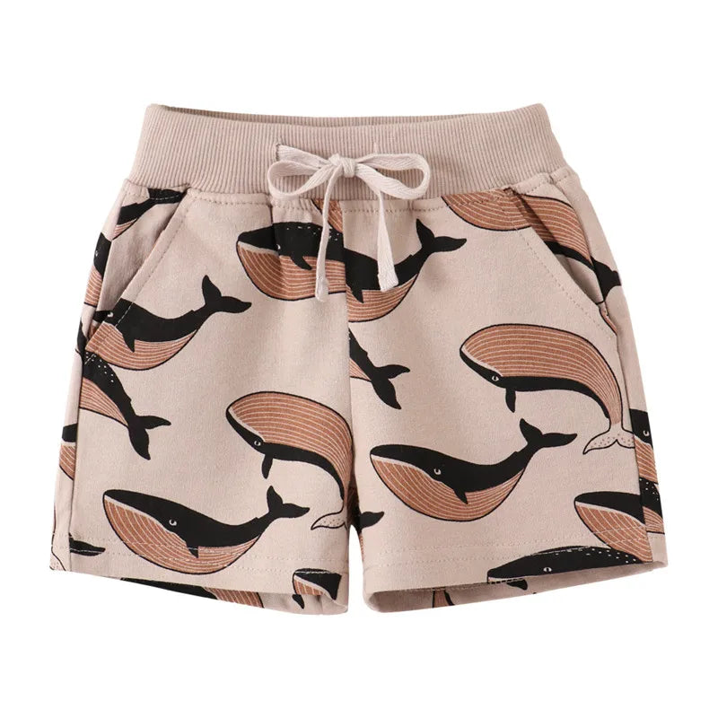 Kids Boys Jungle Theme Print Cotton Short Pants for Summer