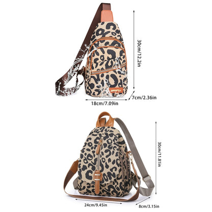 Leopard Print Casual Travel Shoulder Bags For Teenager childrensterritory