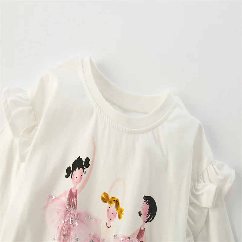 Long Sleeve Cartoon Print 2Pcs Clothing Sets for Girls childrensterritory