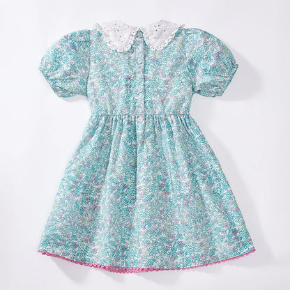 Little Girls Cartoon Embroidered Design Summer Dresses childrensterritory