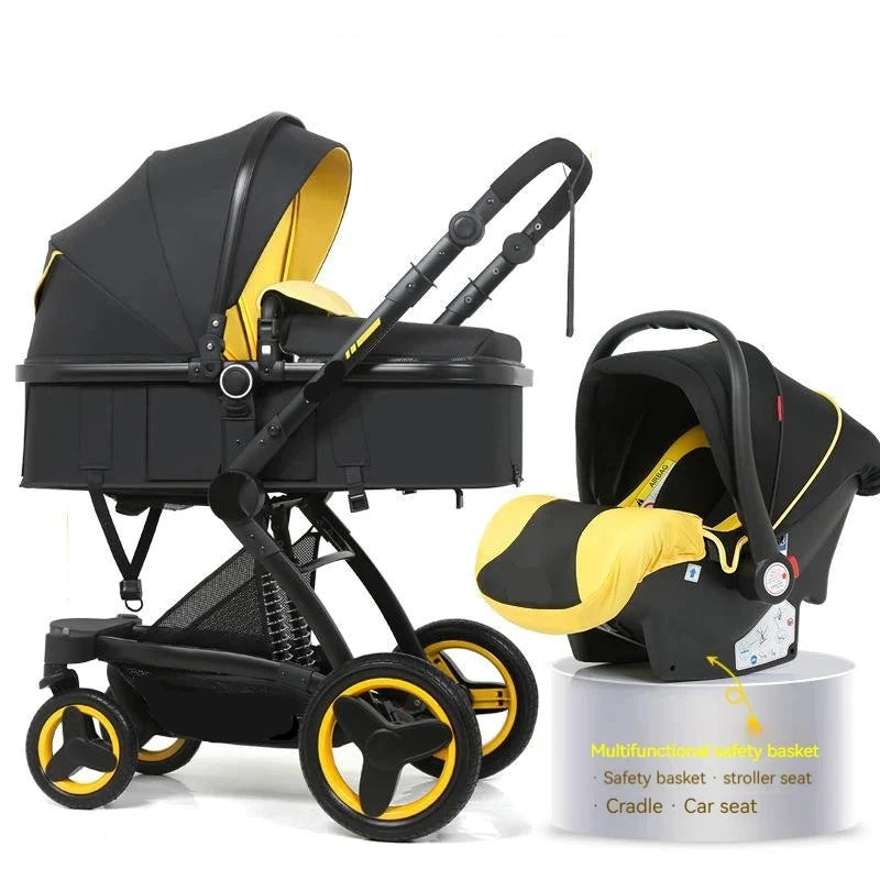 3-in-1 Foldable Baby Carriage Prams With Car Seat