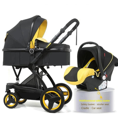 3-in-1 Foldable Baby Carriage Prams With Car Seat childrensterritory