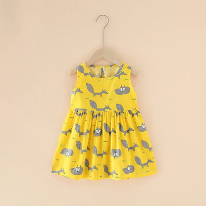 Kids Girls Cartoon Pattern Summer Party Dresses
