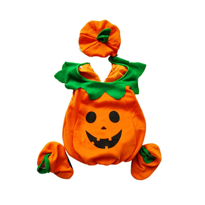 Kids Girls Fancy Cosplay Dresses for Halloween with Pumpkin Bag
