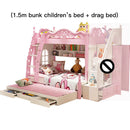 High And Low Pink Princess Castle Kids Bed childrensterritory