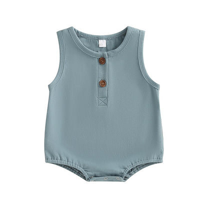 Solid Color Sleeveless Baby Girls Boys Summer Bodysuit childrensterritory