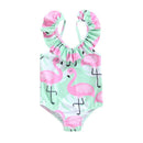 Flamingo Print Backless Kid Girl Beachwear Jumpsuit childrensterritory