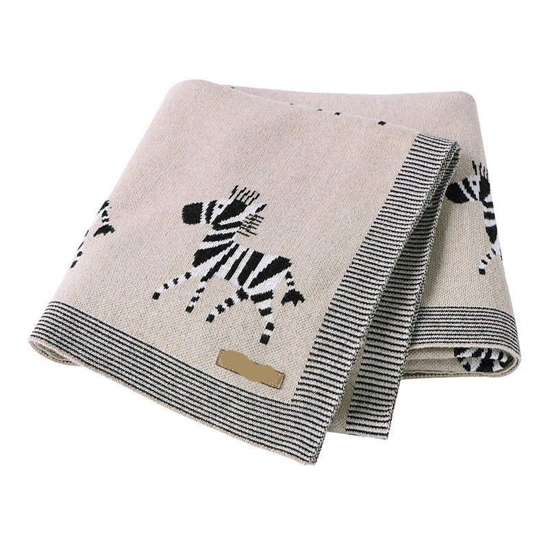 Cartoon Print Soft Cotton Fabric Baby Blankets childrensterritory