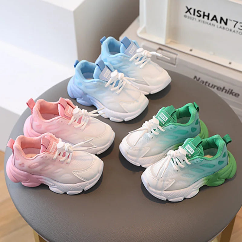 Kids Unisex Gradient Color Breathable Sports Sneakers