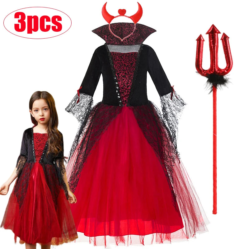 Ghost Bride Kids Girls Costume For Purim Halloween Party