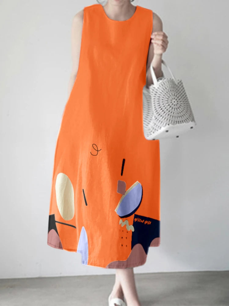 Casual Style Printed Summer Dresses for Girls