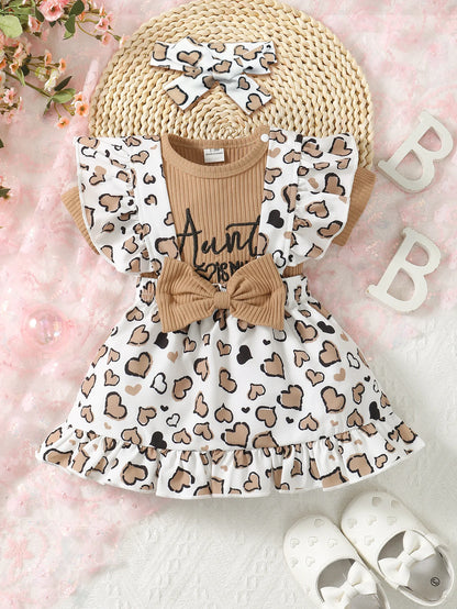 Girl Letter Embroidery Design Short Sleeve Jumpsuit childrensterritory