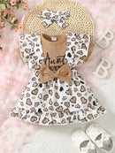 Girl Letter Embroidery Design Short Sleeve Jumpsuit childrensterritory