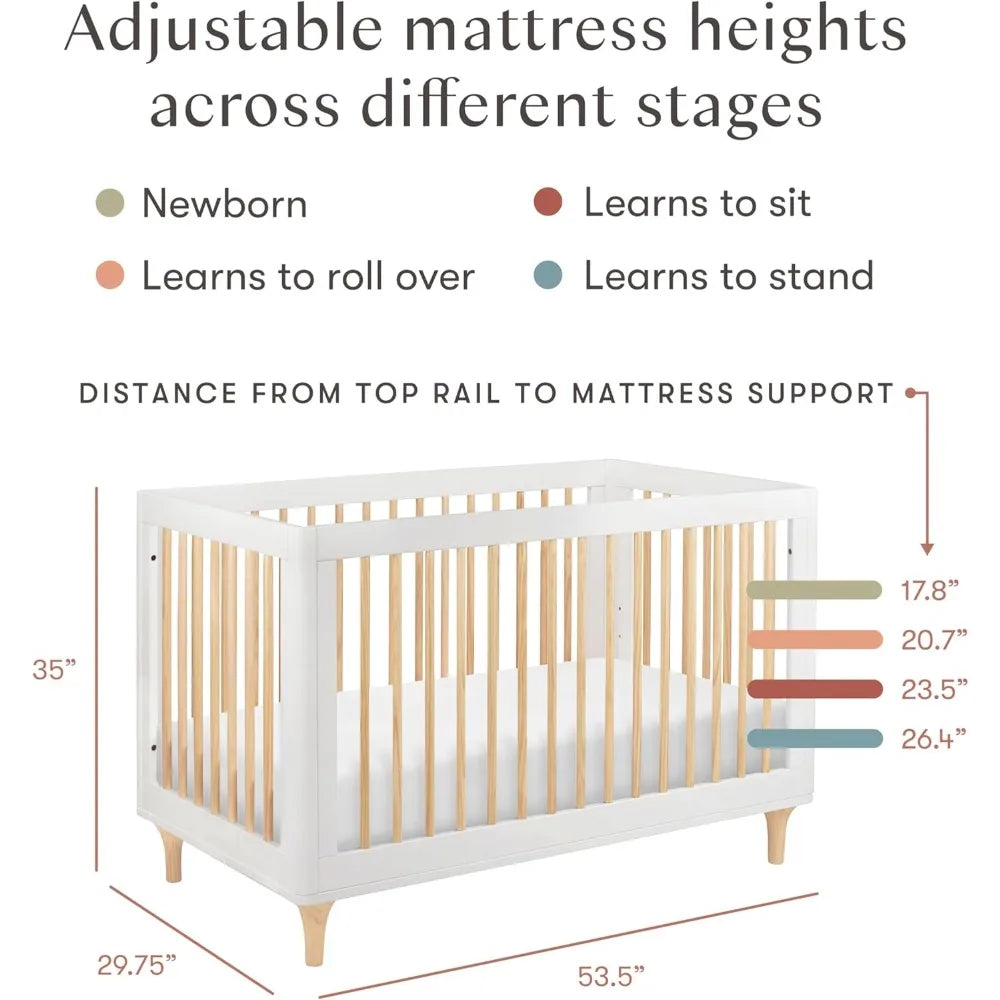 3-in-1 Convertible Baby Crib to Toddler Bed and Daybed