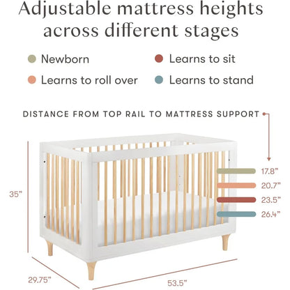 3-in-1 Convertible Baby Crib to Toddler Bed and Daybed