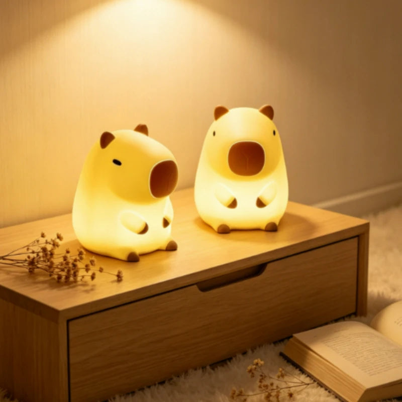 USB Rechargeable Capybara Design Touch Sensor Lamp For Kids
