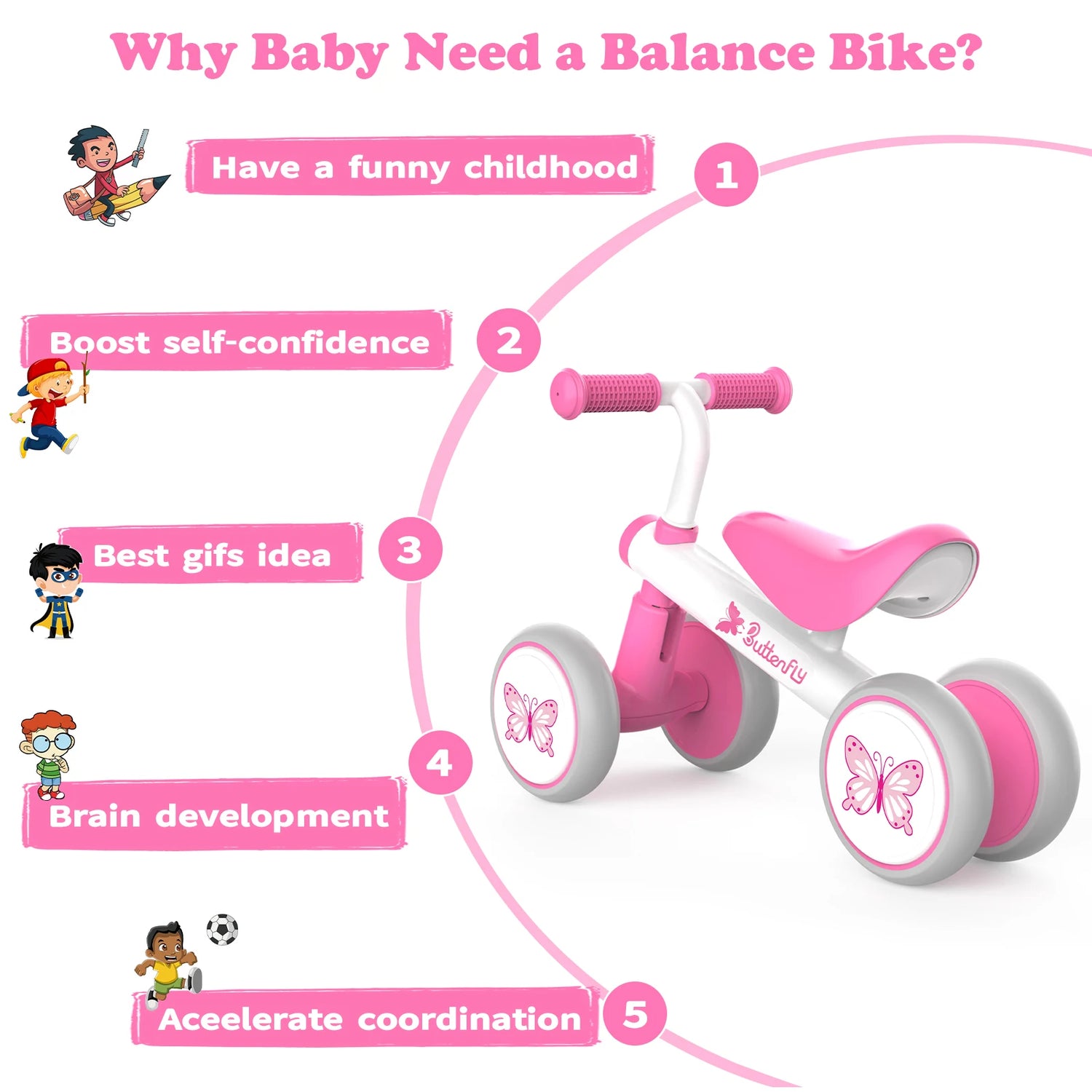Pedalless Baby Balance Learning Bike with Sil childrensterritory