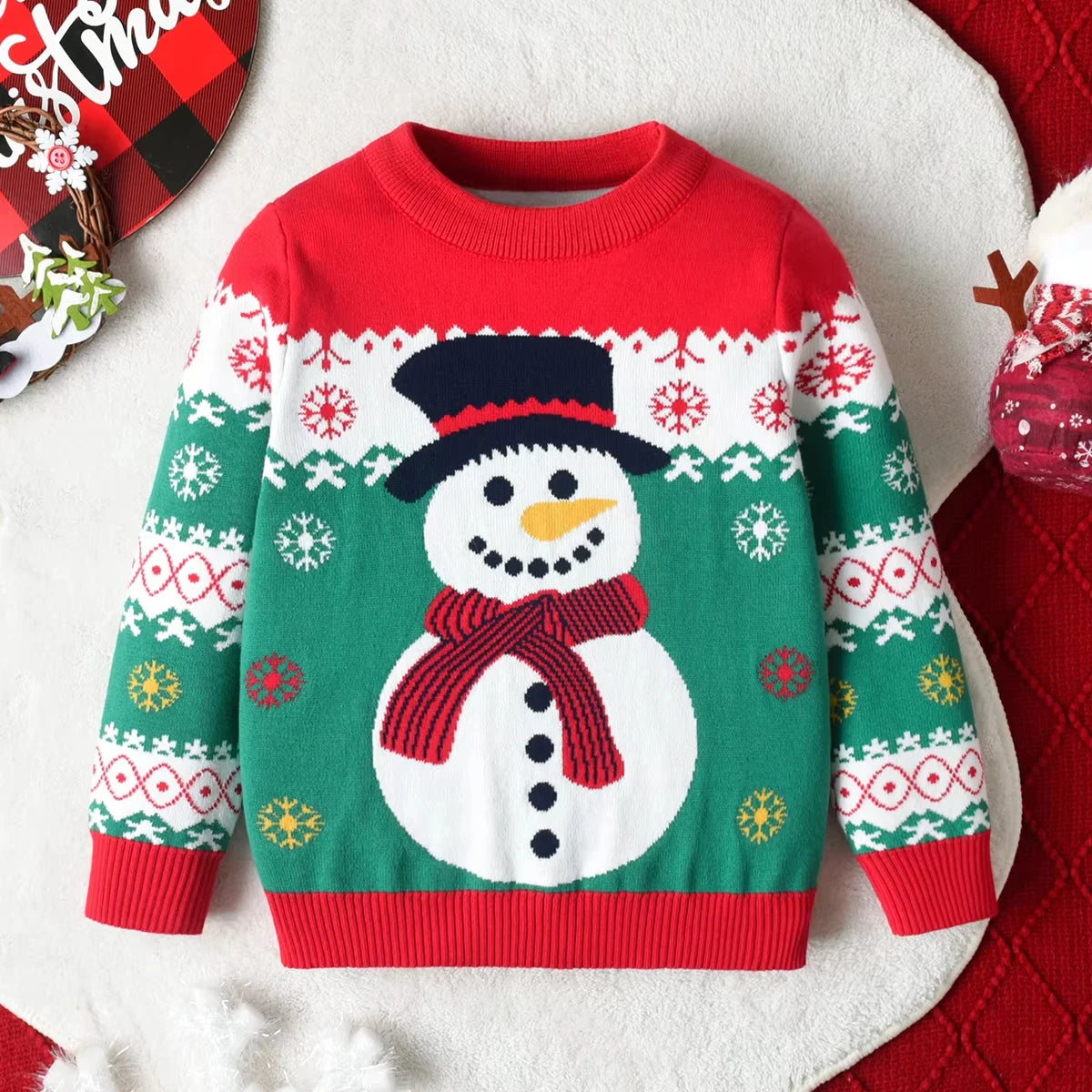 Kids’ Christmas Design Long-Sleeved Winter Sweater