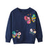 Kids Girls Butterfly Applique Cotton Sweatshirt childrensterritory